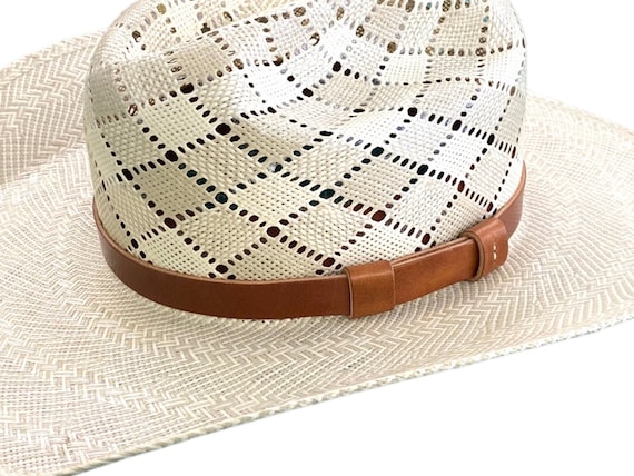 Adjustable Leather Hatband, Bridle Leather Hatband, U.S. Leather Hatband, 3/4" Leather Hatband, Vegetable Tanned Leather Hatband