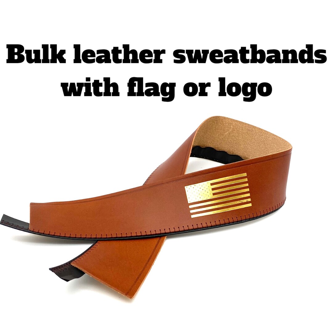 Bulk Leather Sweatbands, Reeded Leather Sweatband, Estitch Leather
