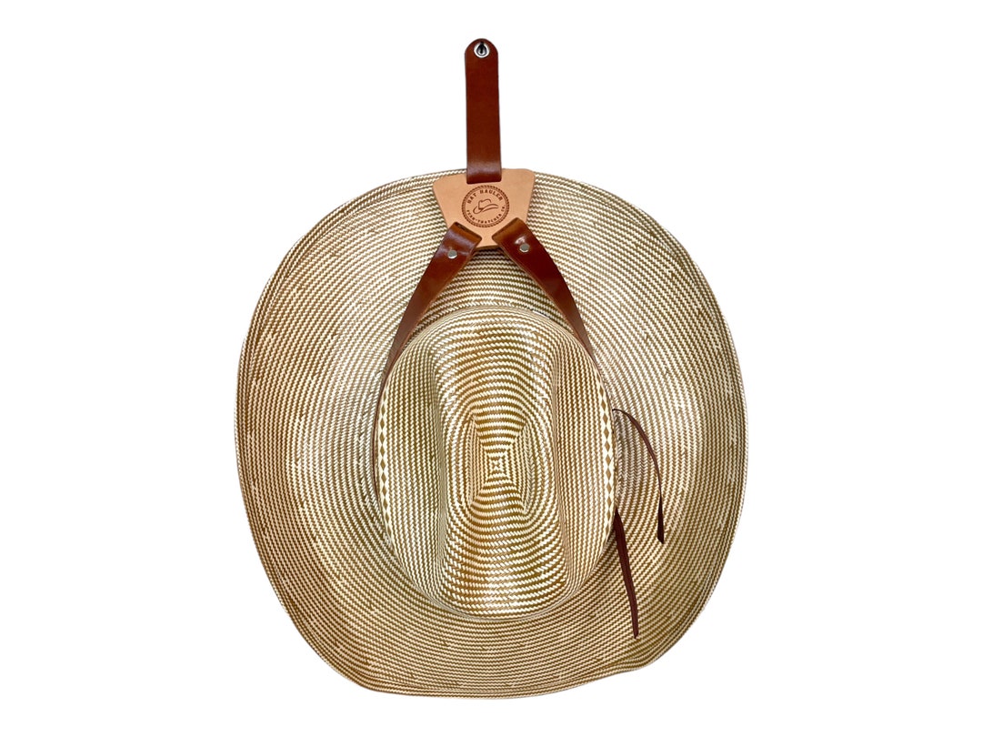 Leather Hat Holder to Hang on Wall , Hat Holder for Cowboy Hat, Hat