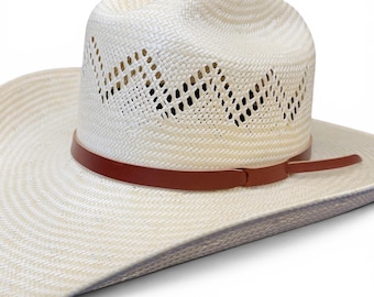 Adjustable Leather Hatband, Bridle Leather Hatband, U.S. Leather Hatband, 1/2" Leather Hatband, Vegetable Tanned Leather Hatband