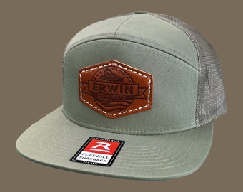 Bulk Leather Patch Hats, Richardson 168 7 Panel Hats, Custom Promotional Hats, Personalized Richardson 168 7 Panel Hats, Leather Patch Hats