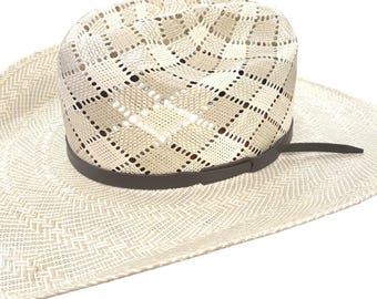 Adjustable Leather Hatband, Bridle Leather Hatband, U.S. Leather Hatband, 1/2" Leather Hatband, Vegetable Tanned Leather Hatband