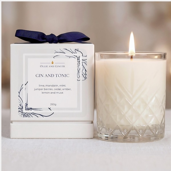 Gin and Tonic Scented Candle | Cocktail Candle Gift | Bar Cart Decor | Housewarming Gift