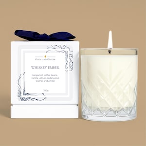 Whiskey and Coffee Scented Candle, Cocktail Candle in a Whiskey Glass, Groomsmen Gift
