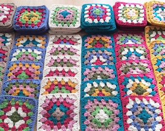 Set of 6 Crocheted Sunflower Granny Squares Sunflower Granny - Etsy