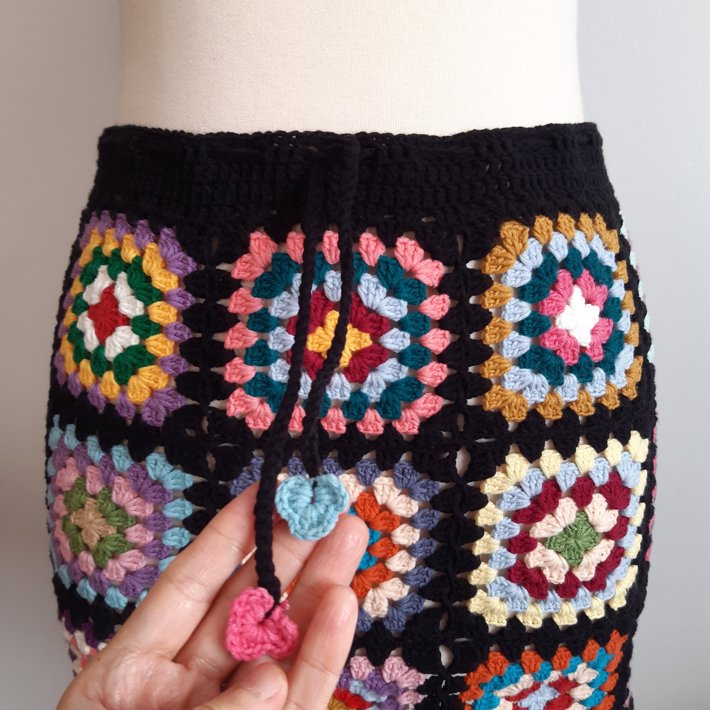 Granny Square Skirt Crochet Mini Skirt Knit Summer Skirt - Etsy