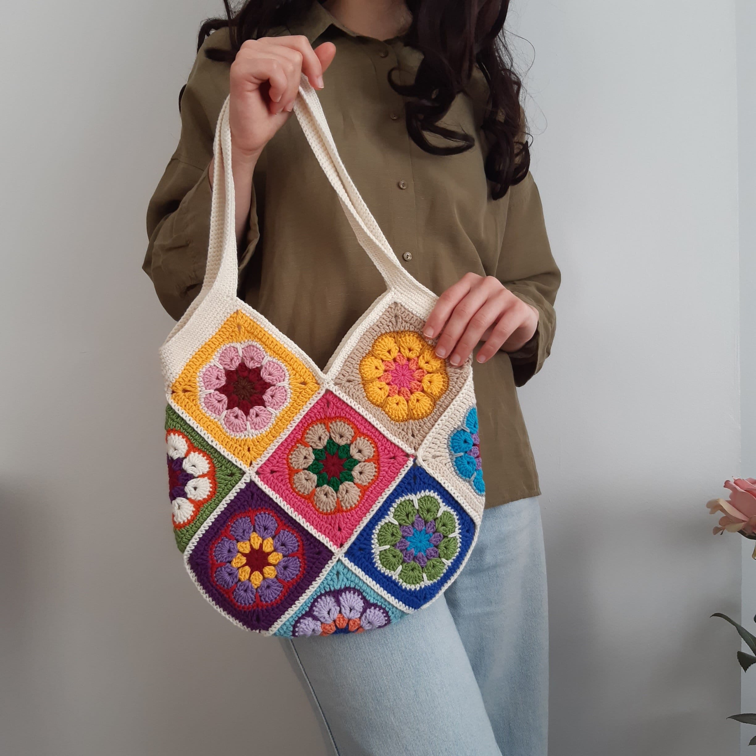 Crochet Checkered Baguette Bag Pattern Y2K 