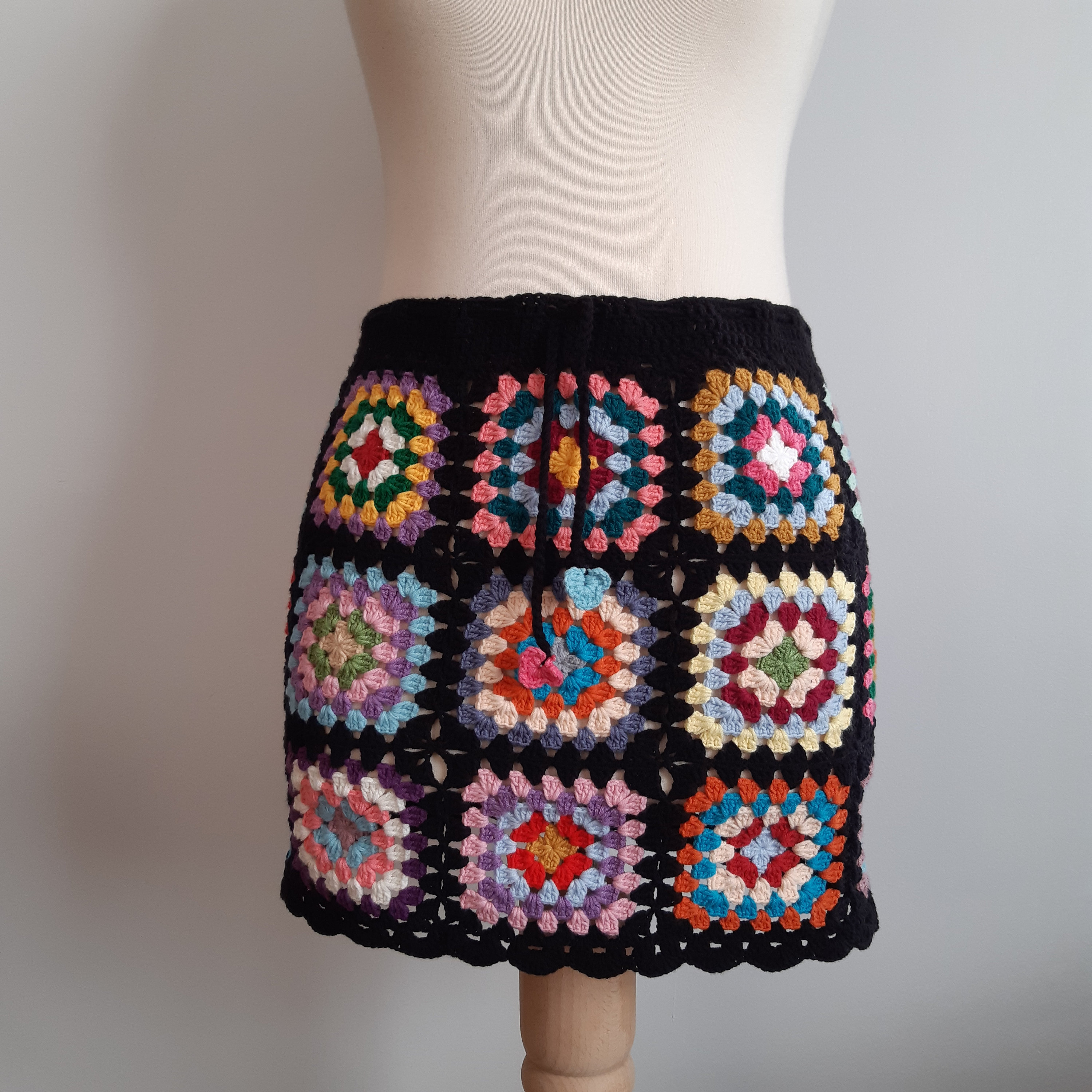 Granny Square Skirt, Crochet Mini Skirt, Knit Summer Skirt