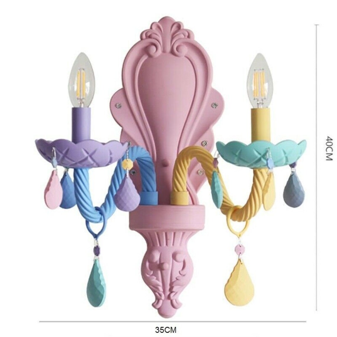 Chandelier Light, Chandelier, Pastoral K9 Crystal Hang Lighting Ceiling Light Children's Room 6 Arms Creative Button Colourful Chandeliers(Macarone 8 Head,73 * 60cm - View #10