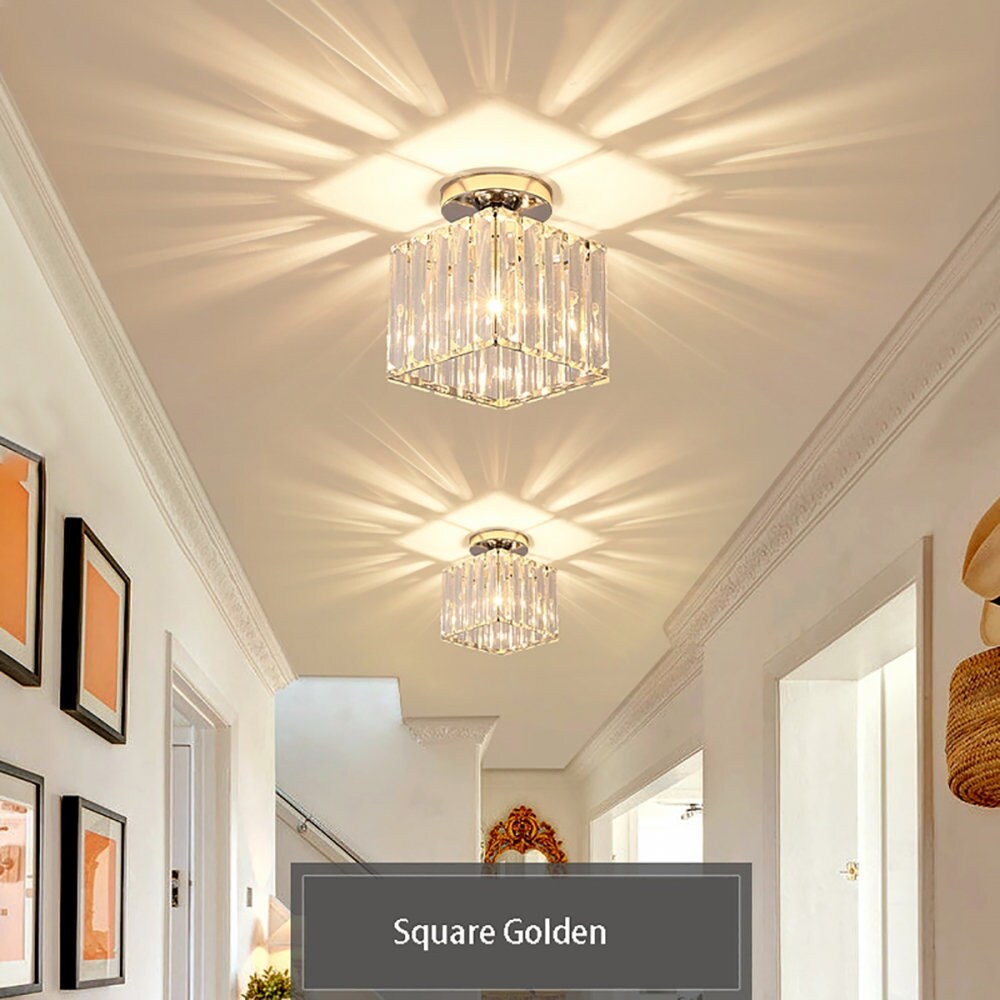 Crystal Hallway Flush Ceiling Light Chandelier Etsy UK