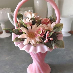 Fenton Pink Basket - Etsy Fenton Pink Basket - Etsy