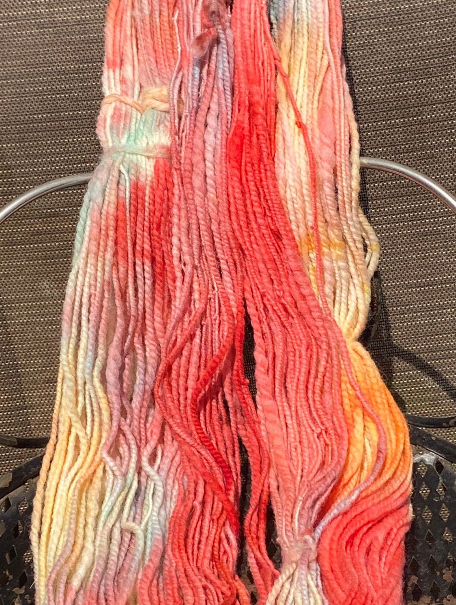 Hand painted Handspun Art Yarn Etsy