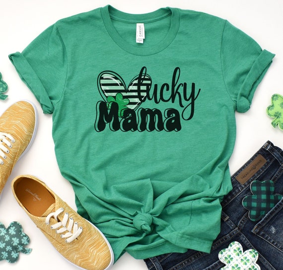 Women One Lucky Mama T Shirt St Patricks Day Gift Tee Women One Lucky Mama T Shirt St Patricks Day Gift Tee