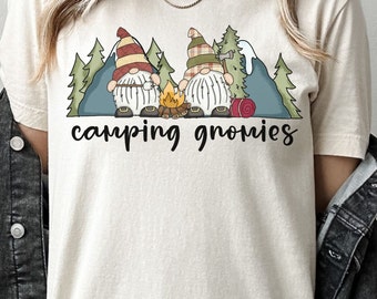 Camping Gnomies for Mom, Camper T-Shirt, Glamping Tee, I Love Camping Gift for Mom, Family Crew Life Tees, Nature Lover Tee, Happy Gnome Tee
