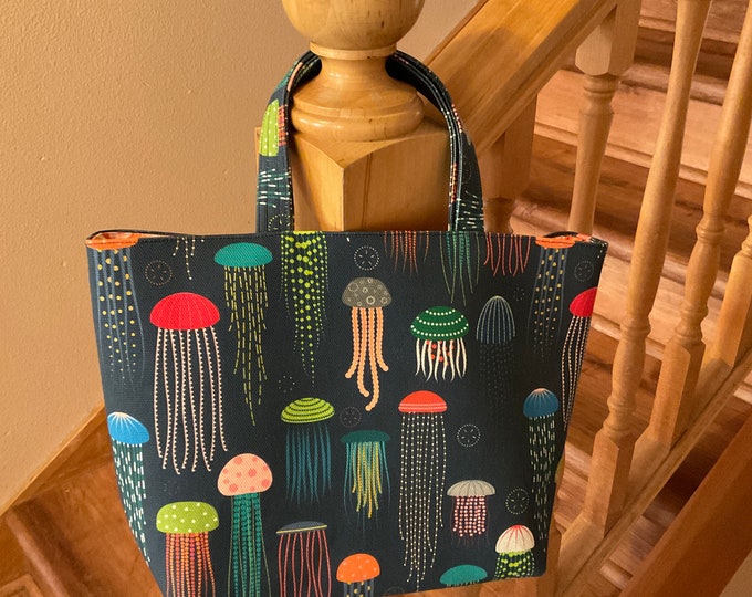 Featured listing image: Jellyfish, Chubby Tote Bag, Small, Cypress Cotton Canvas