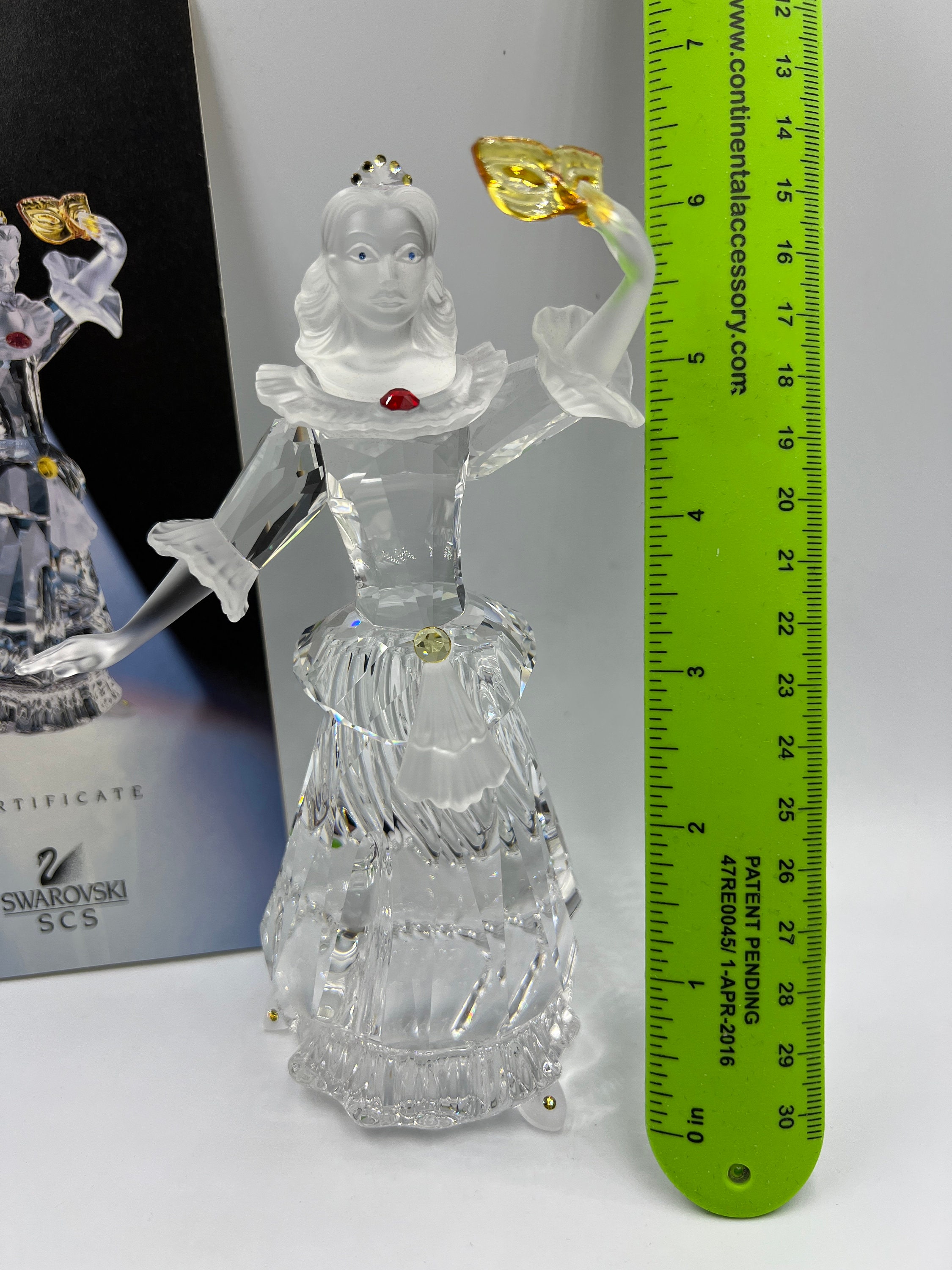 SWAROVSKI - SWAROVSKI スワロフスキー マスカレード COLUMBINE コロンバイン インテリア 242032   クリスタルガラス クリア レッド イエロー  2000年 SCS会員限定品 オブジェ フィギュリン 置物 【本物保証】 Swarovski Columbine Masquerade SCS Crystal Figurine 2000 Set