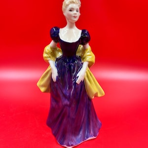 Elegant Loretta Figurine in Purple Gown - 1965 Royal Doulton Bone China (HN 2337)