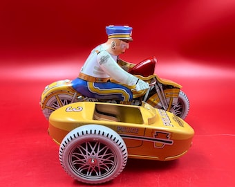 Harley Davidson Motorcycles 1950's Tin Toy Sidecar Reproduction In Box