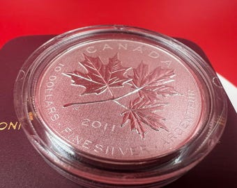 Fine Silver Coin 2011 Maple Leaf Forever – Royal Canadian Mint half oz  10 dollar