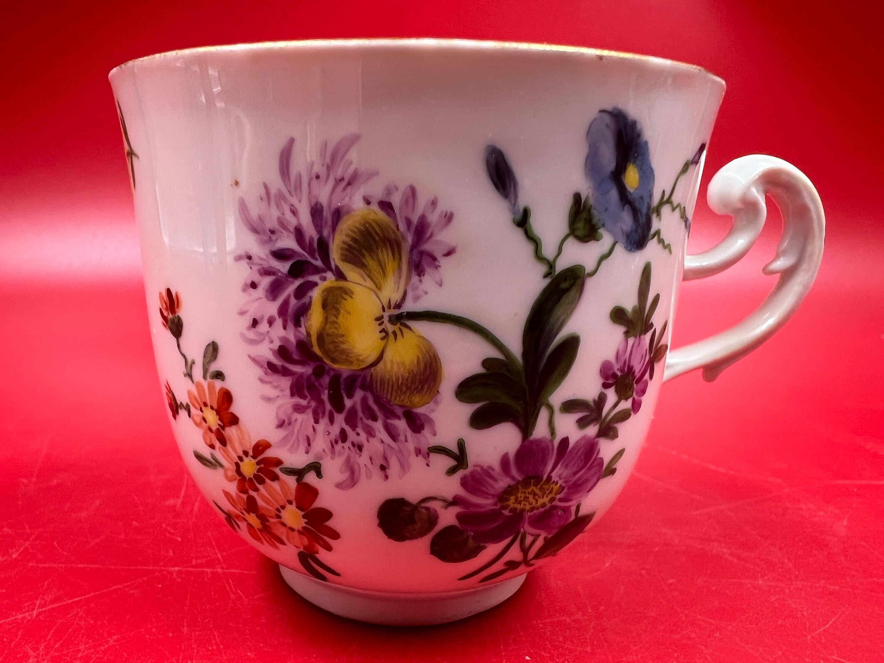 マイセン 1890年頃 オツィエパターン ピュスカラー花絵 プレート Meissen Porcelain 18 Century - Etsy