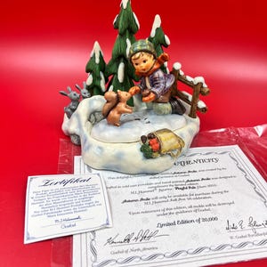 Hummel 2053 Collector Set Hummel scape Playful Pals & Autumn Frolic With Box and Certificate