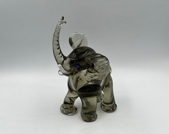Handcrafted Murano Glass Elephant Figurine - Elegant Clear Art Sculpture