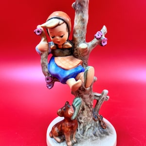 Out Of Danger  Goebel Hummel Figurine #56/B TMK5 Little Girl In Tree With Dog!