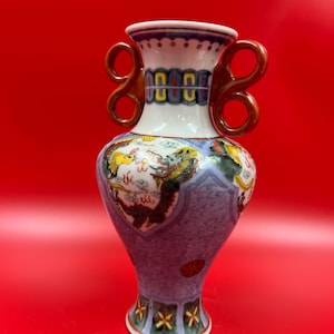 Asian Collectible: Old Chinese Vase Depicting Dragon and Phoenix