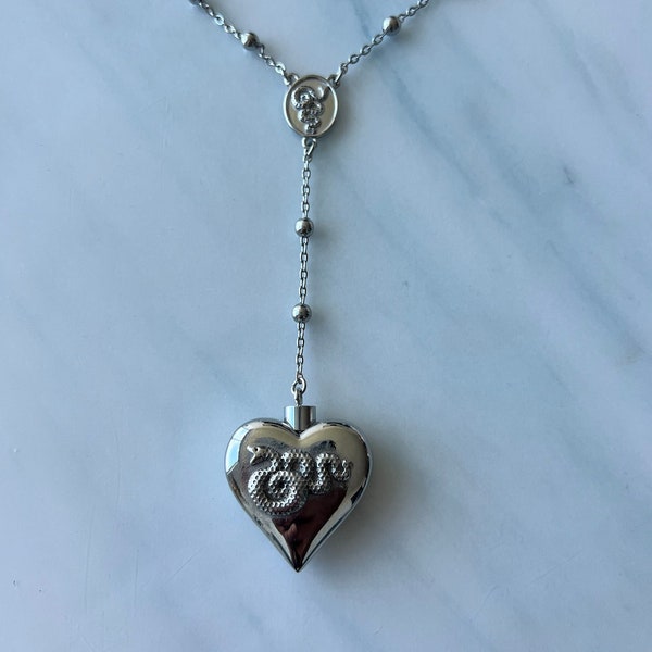 Collar de corazón de acero inoxidable estilo Lana 3.0 de LDR - Plata