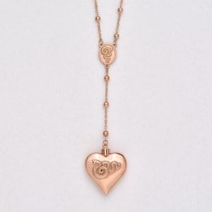 Del Rey Style LDR Stainless Steel Heart Necklace 5.0 - Ships from USA - Rose Gold Plated