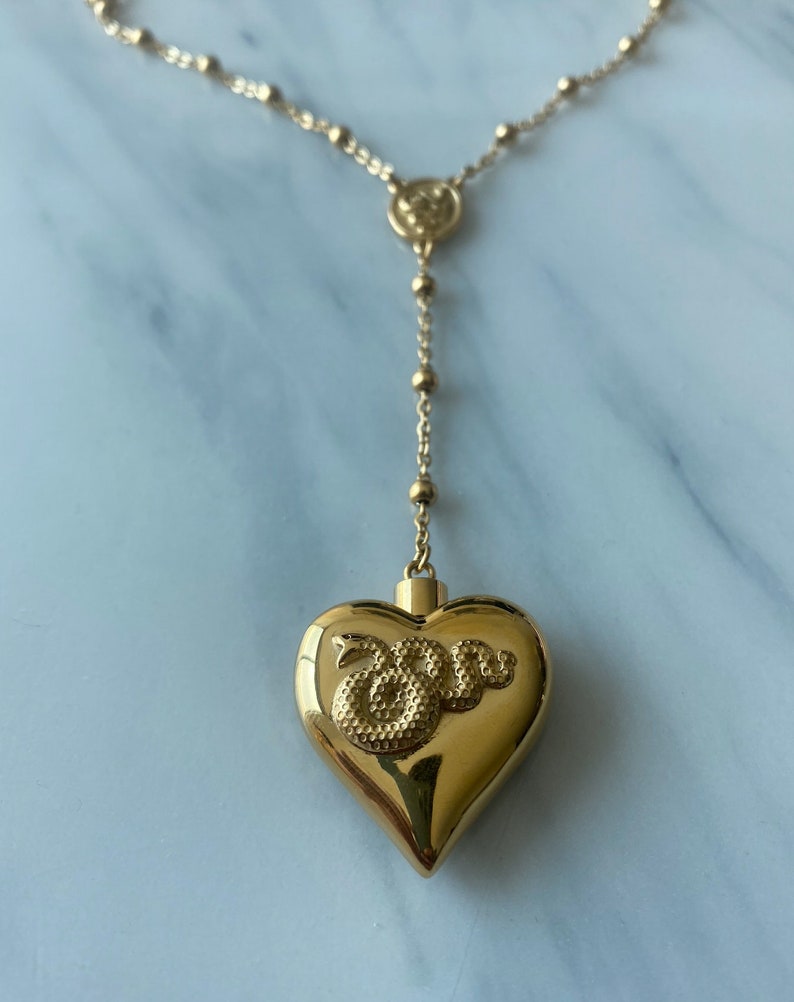 Heart Necklace/rosary 3.0 Gold Plated 