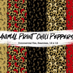 Motif piment, papier piment à usage commercial, piment sans couture, papier imprimé animal