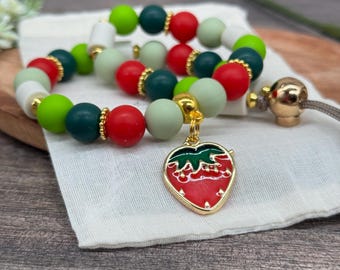 Dog chain "Strawberry" | Anti tick chain | Dog chain | Pearl chain dog | EM ceramic chain | Tick protection