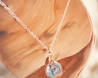 Crystal ball copper necklace