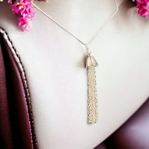 Sterling silver tassel pendant necklace