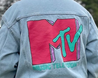 Chaqueta vaquera MTV XL 100% algodón, estilo festival de música de los años 90