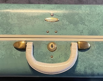 Vintage Samsonite Luggage: Bermuda Green Hardshell Suitcases, 1950s Streamlite
