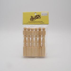 Dollhouse Miniature Wooden Turned Newel Posts by Houseworks Ltd