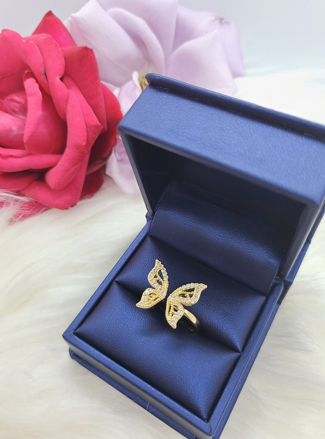 Korean Style Jewelrysimple Minimalist Butterfly CZ Gemstone Etsy
