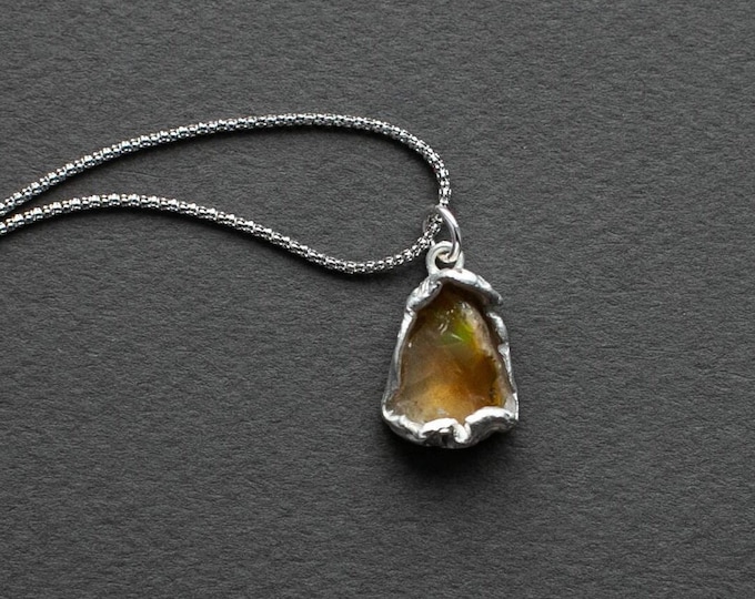 Raw Opal pendant necklace