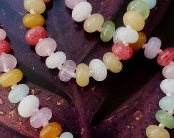 Pastel hand-knotted beaded necklace