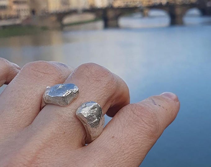 Abstract Silver Ring
