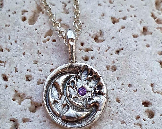Crescent Moon Silver Necklace