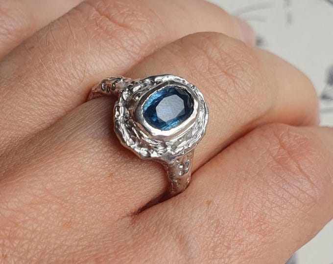 Featured listing image: Teal Blue Kyanite Ring