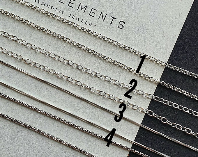 Sterling silver chains for EgoElements jewelry