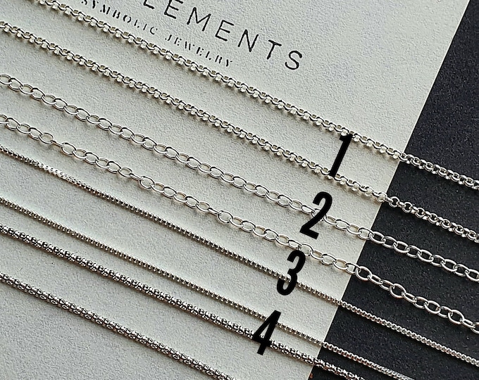 Sterling silver chains for EgoElements jewelry