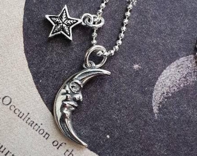 Moon and Star celestial necklace