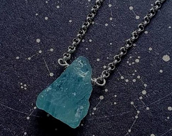 Raw Aquamarine necklace