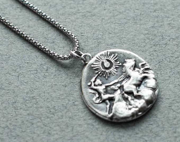 Antique Wax Seal Coin Necklace