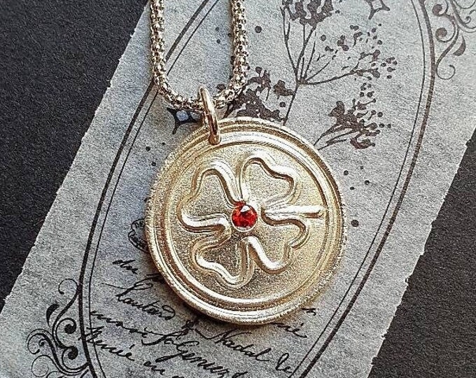 Wax Seal Clover necklace